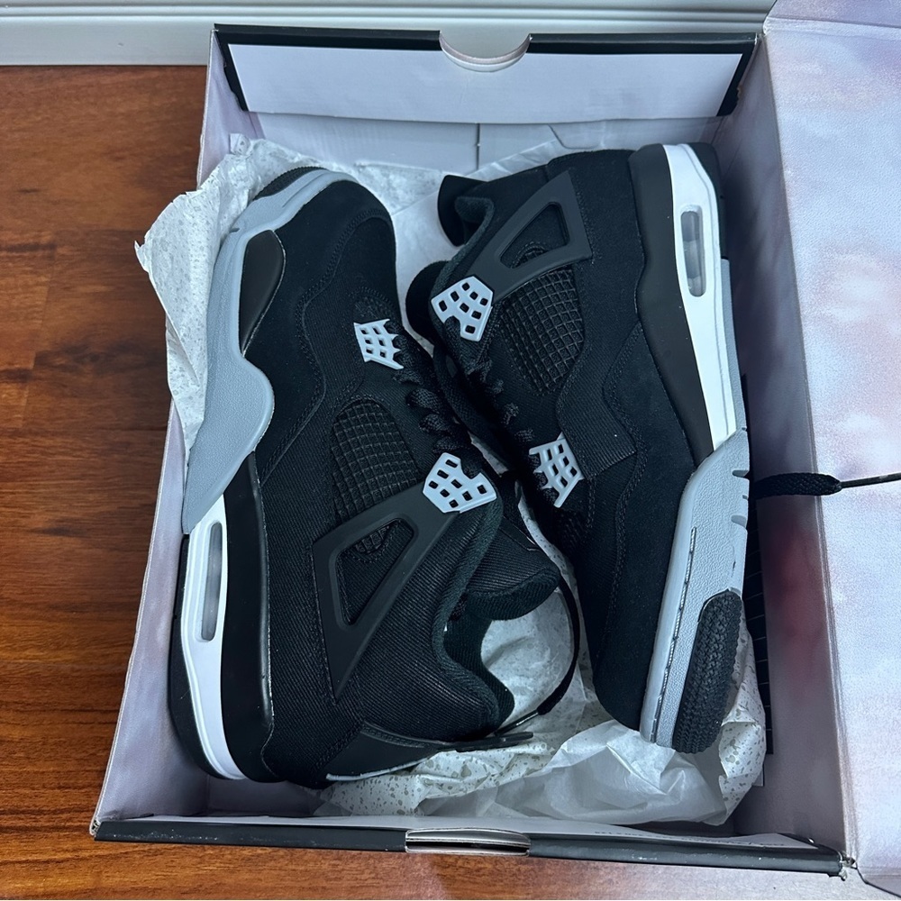 Air Jordan 4 Retro SE Black Canvas Size 10.5 - Picture 8 of 9